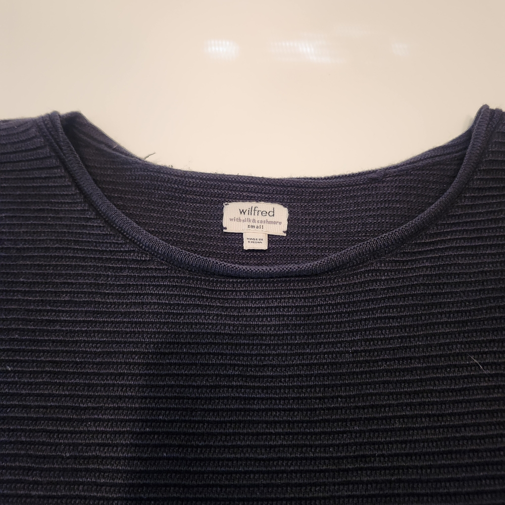 Wilfred BLACK Ribbed KWilfred Aritzia Silk & Cashmere Ribbed   Sweater - Picture 4 of 8
